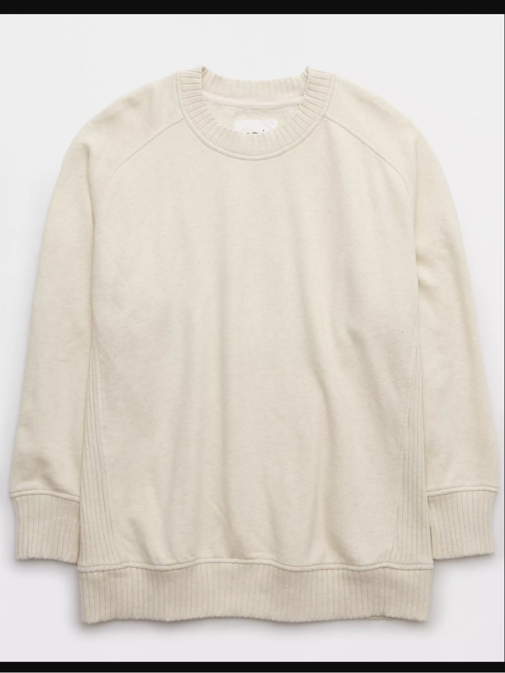 Aerie Down-To-Earth Crew Sweatshirt Heather Frost Oversized Pullover